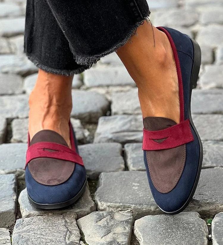 Color-block loafers