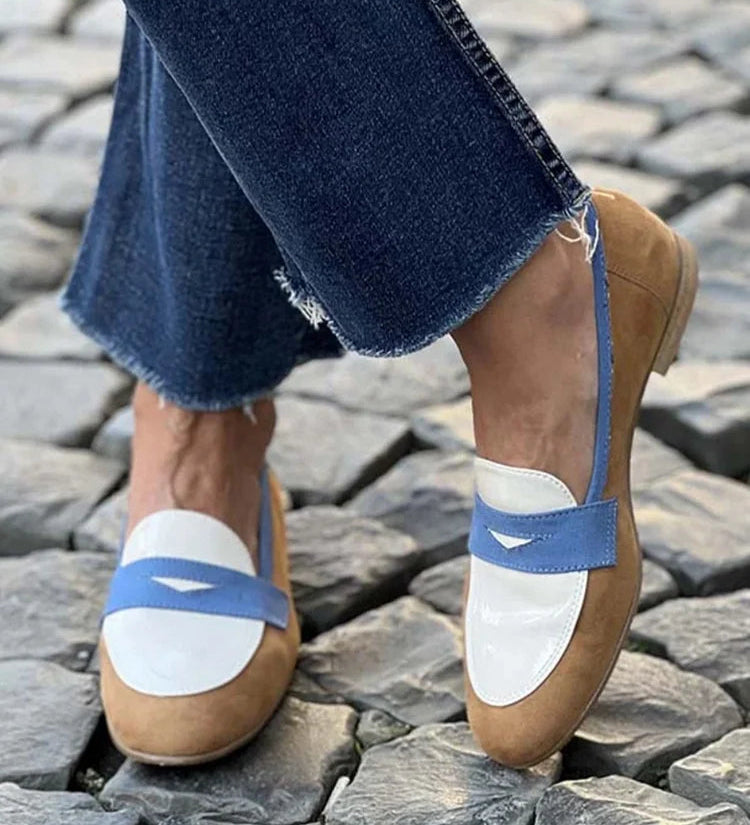 Color-block loafers
