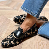 Animal print loafer with elegant detail