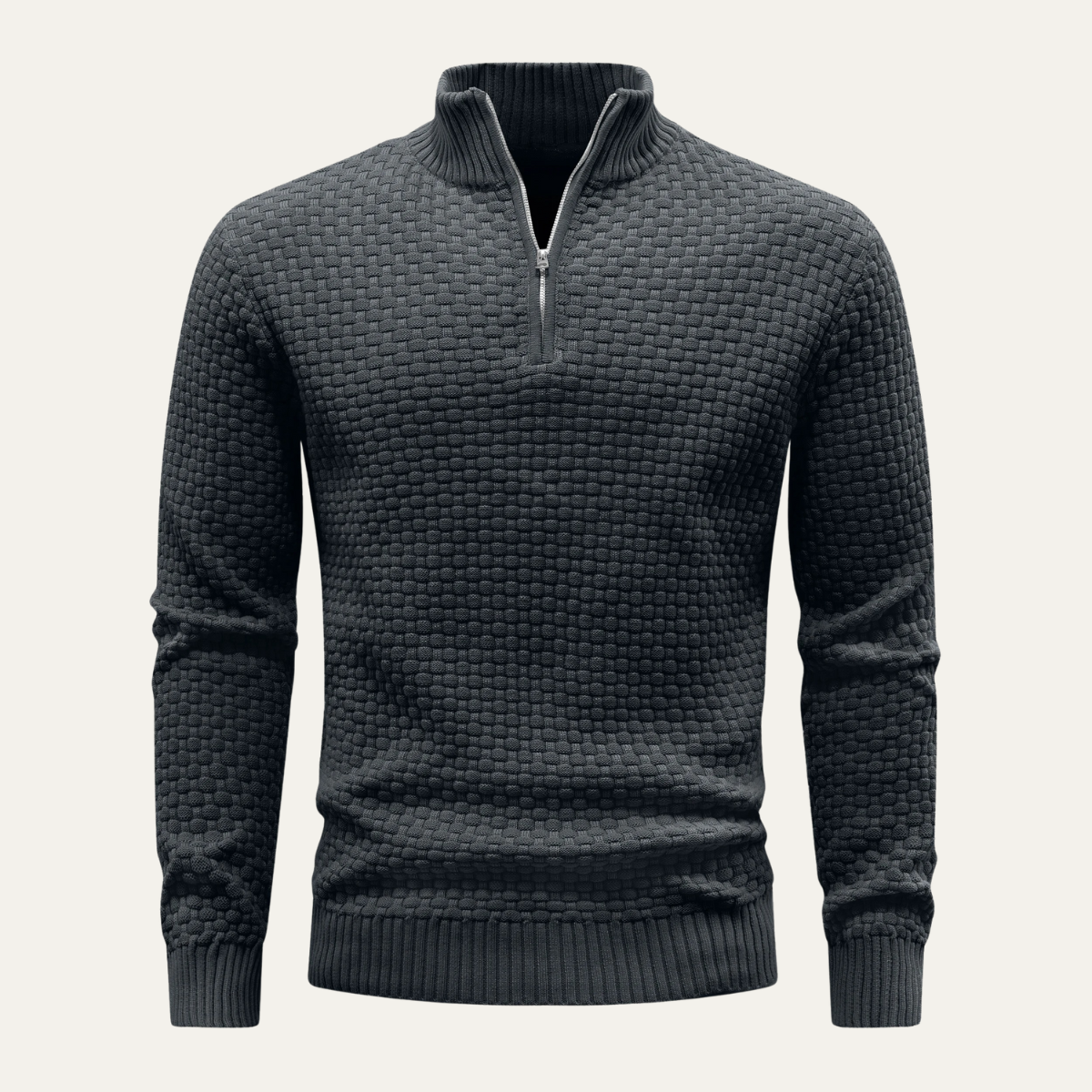 The Lignano Men’s Textured Quarter Zip Knit Sweater