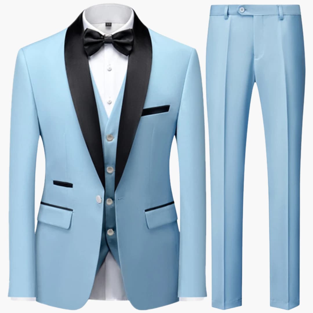 Men's Slim Fit Three-Piece Suit for Formal Occasions Year-Round