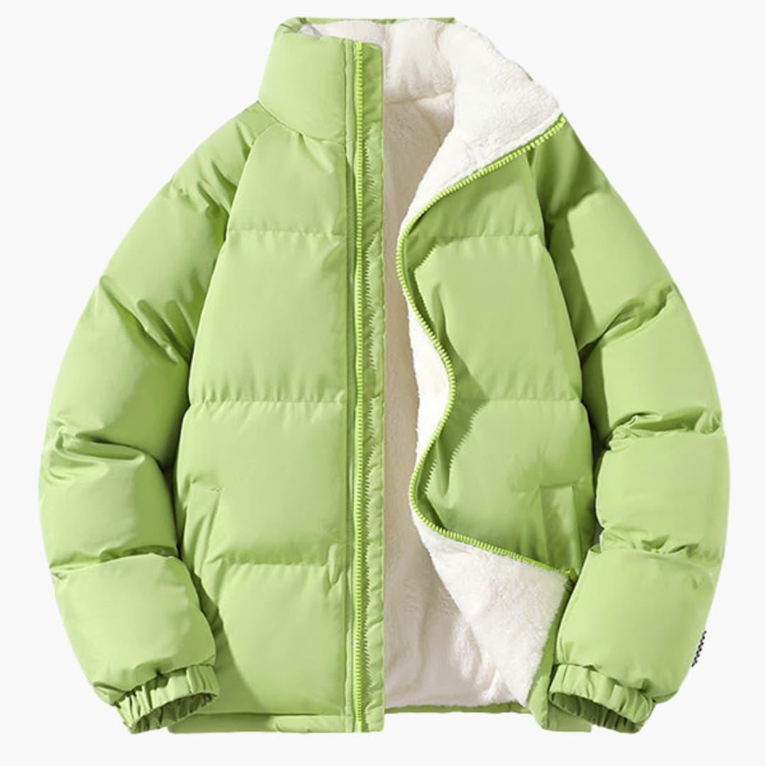 Warm Women's Puffer Jacket with Fleece Lining and Hood