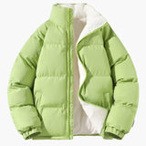 Warm Women's Puffer Jacket with Fleece Lining and Hood
