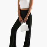 Wide High Waist Knit Pants for Women – Comfortable Lounge Fit