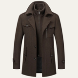 The Kensington Men’s Double Collar Business  Wool Trench Coat