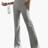 Wide High Waist Knit Pants for Women – Comfortable Lounge Fit