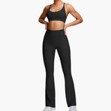 Black High-Waist Yoga Pants - Women's Comfort with Tummy Control