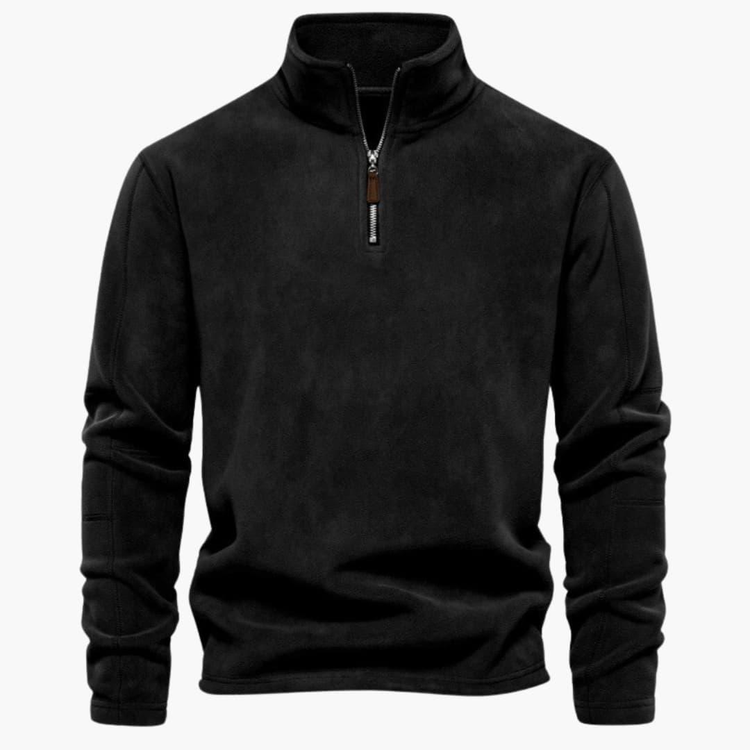 Men's Zip-Up Fleece Pullover with Soft Lining