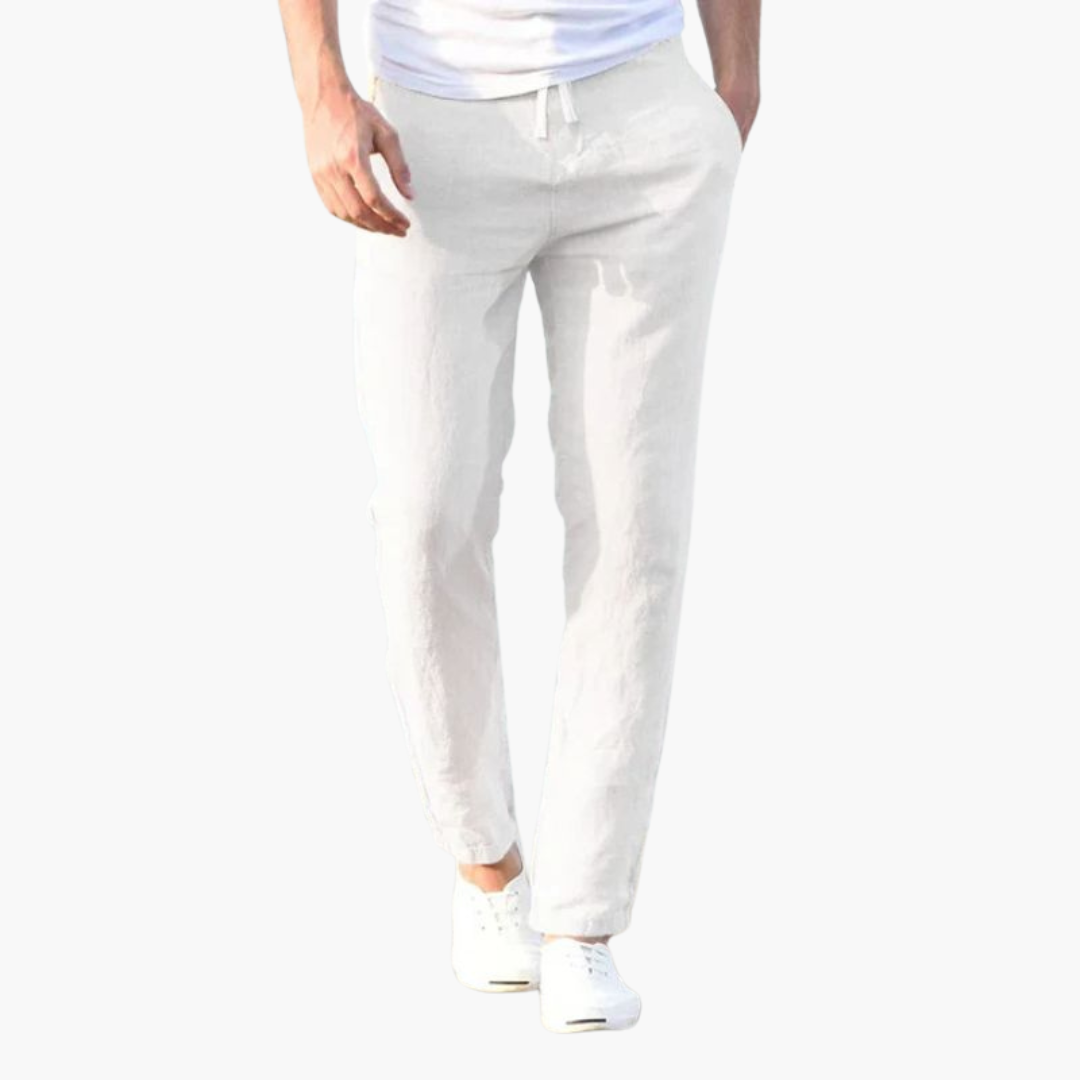 Men’s Summer Pants with Straight Legs and Waistband
