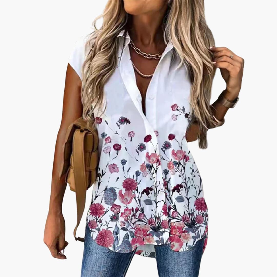 Summer Top for Women with - Butterfly Print Light