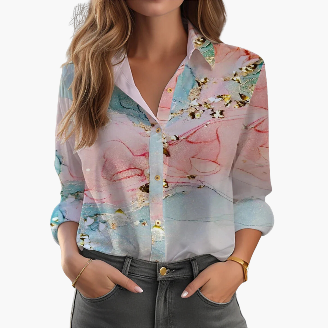 Blouse with Floral Pattern - Women's Fashion for Stylish Occasions