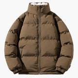 Warm Women's Puffer Jacket with Fleece Lining and Hood