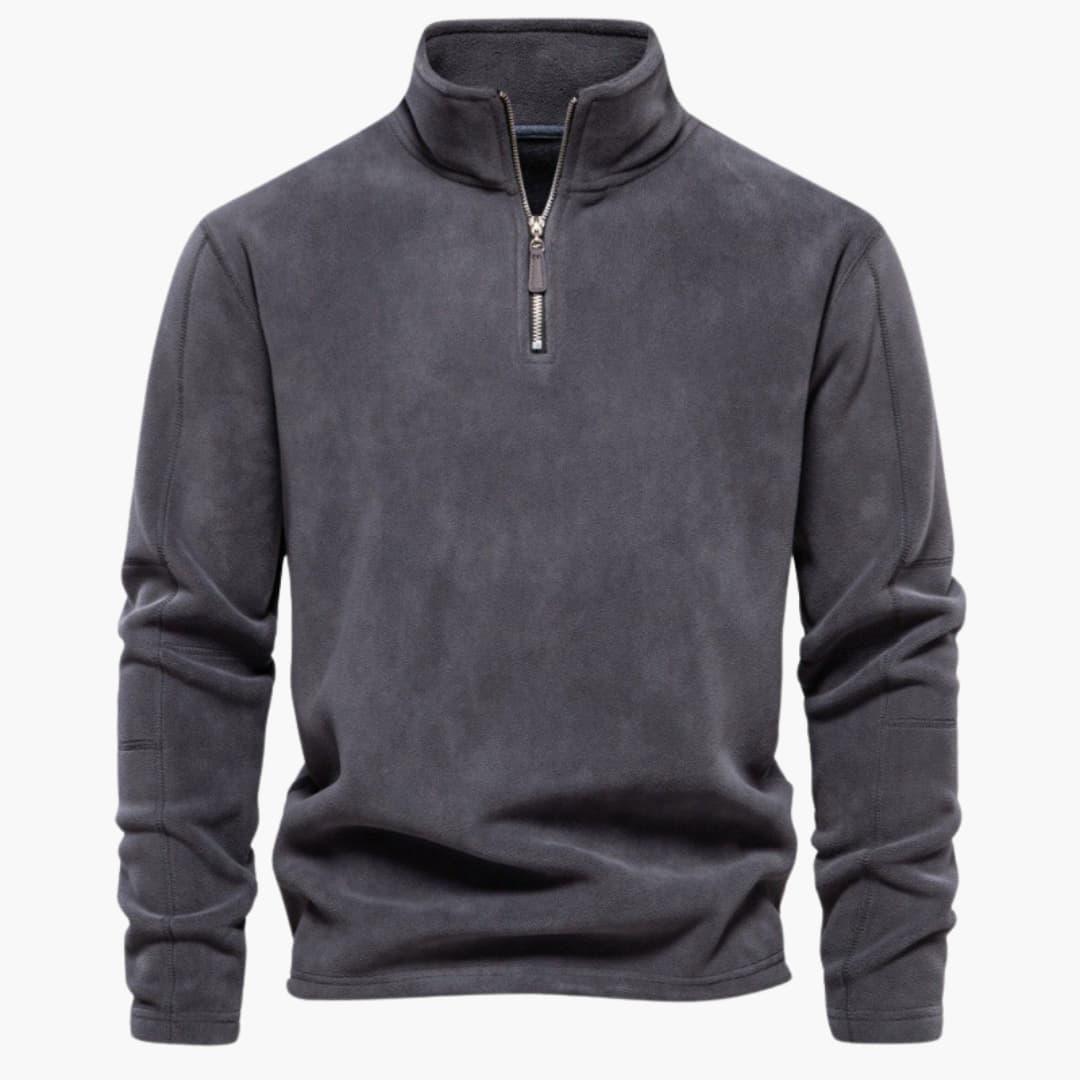 Men's Zip-Up Fleece Pullover with Soft Lining