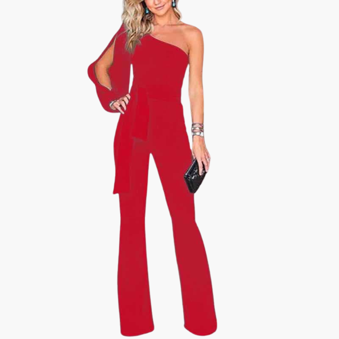 Elegant Jumpsuit for Women – One-Shoulder & Tailored
