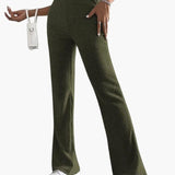 Wide High Waist Knit Pants for Women – Comfortable Lounge Fit
