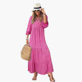 Boho Maxi Dress for Women - Floral Pattern & Loose Fit