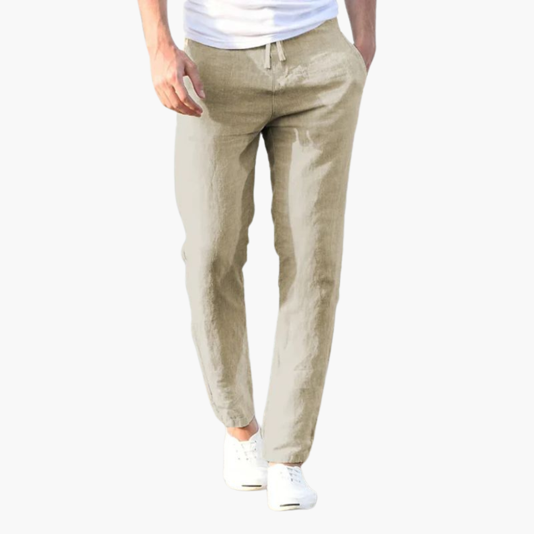 Men’s Summer Pants with Straight Legs and Waistband