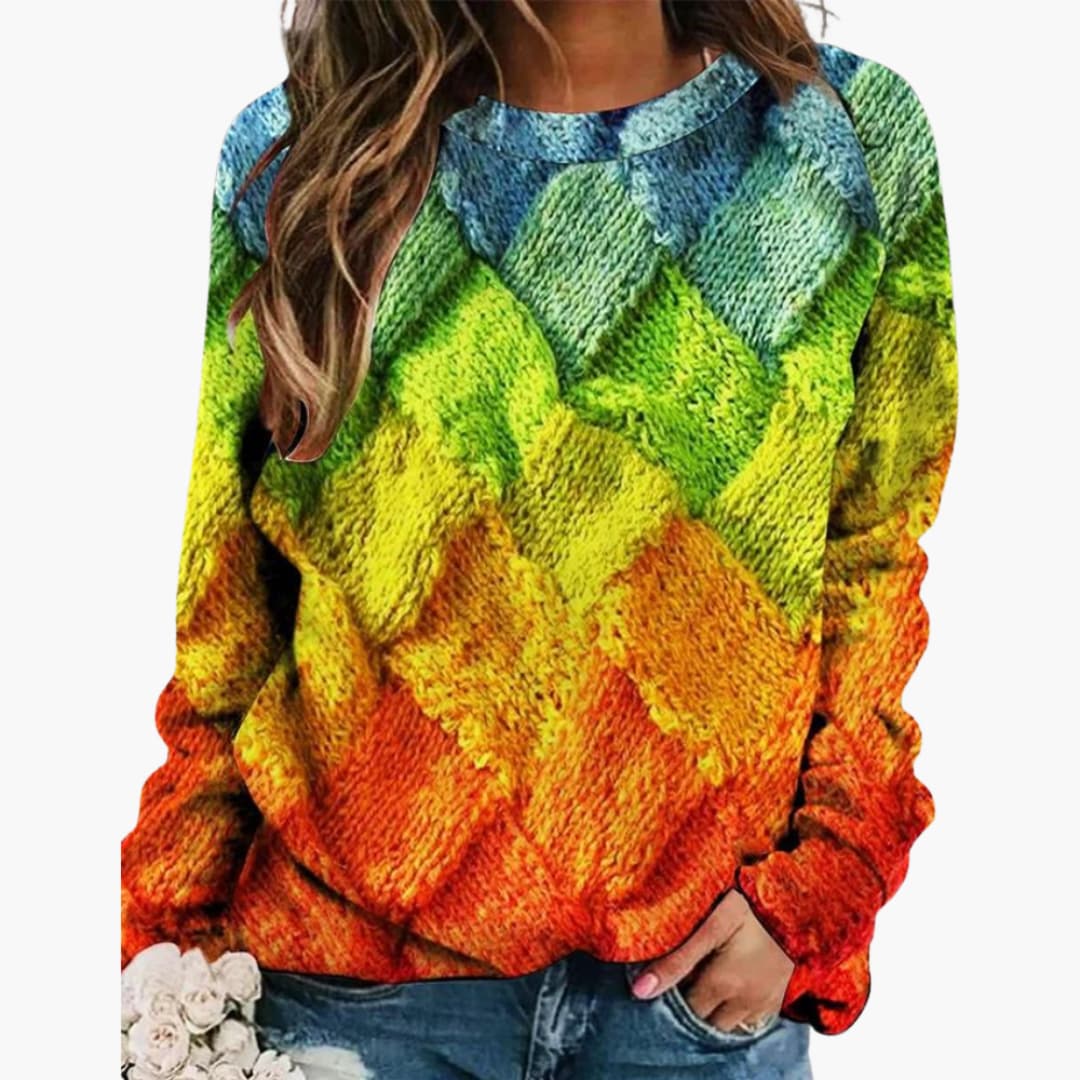 Patterned Knit Sweater for Women