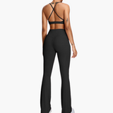 Black High-Waist Yoga Pants - Women's Comfort with Tummy Control