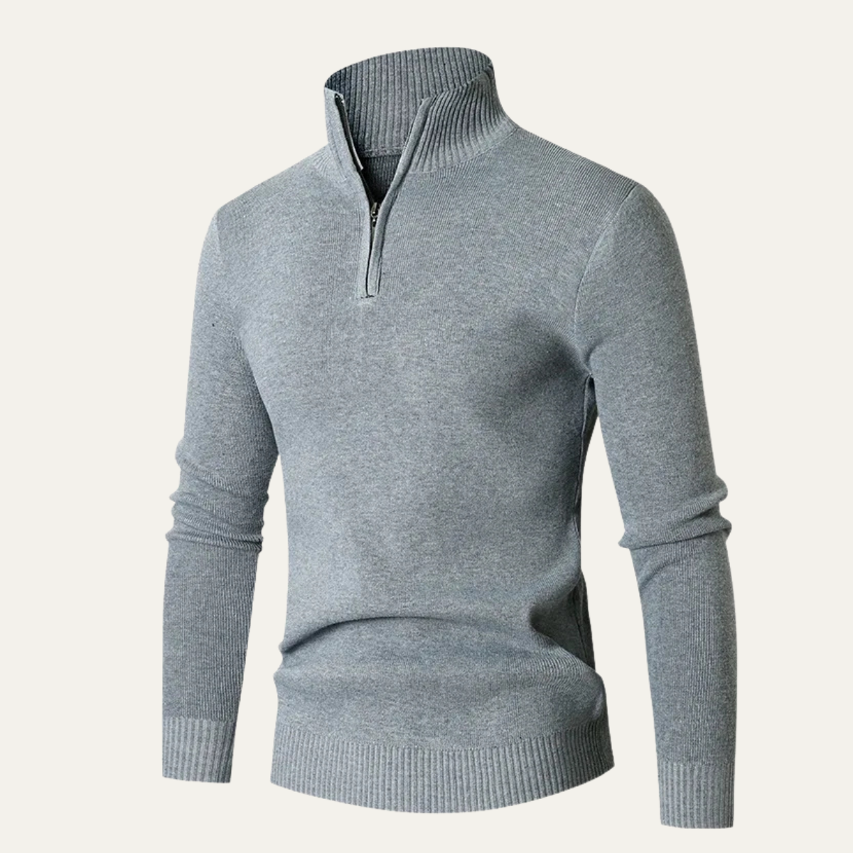 The Monza Men’s High Collar Quarter Zip Neck Knit Sweater