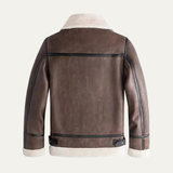 The Fairview Men’s Retro Leather Jacket with Shearling Lining