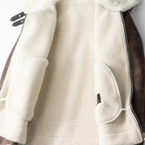 The Fairview Men’s Retro Leather Jacket with Shearling Lining