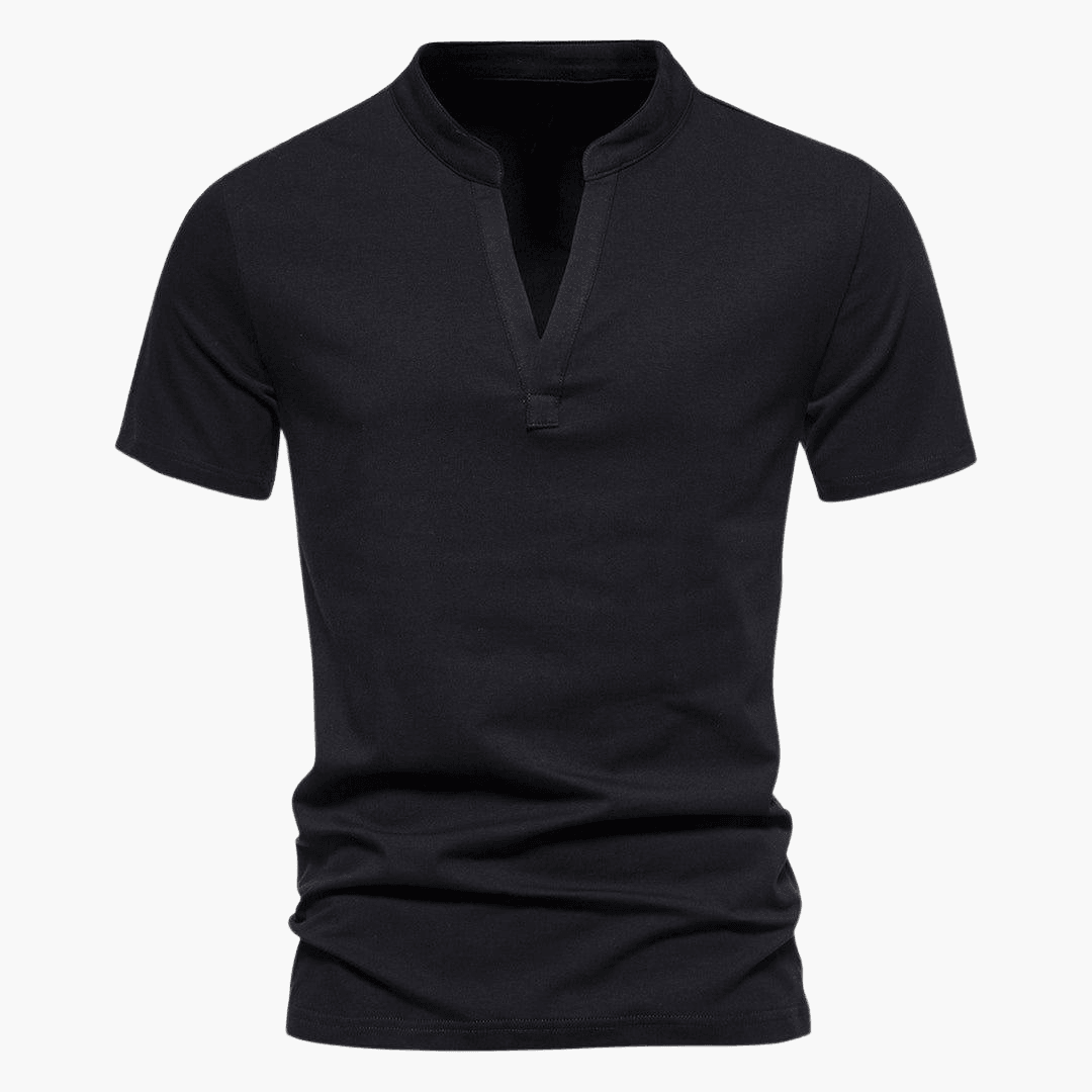 Men's T-Shirt with V-Neck Made of Breathable Cotton