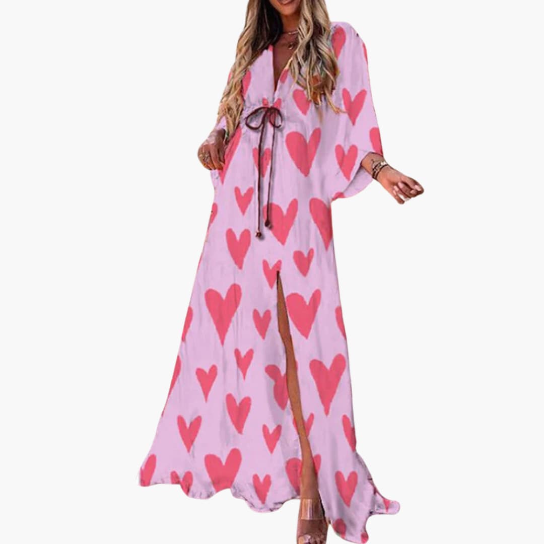 Colorful Summer Dress - Women's Maxi Dress with Floral Print
