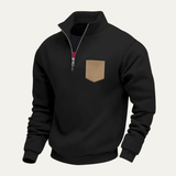 The Pompeii Men’s Casual Half Zip Neck Sweater with Pocket