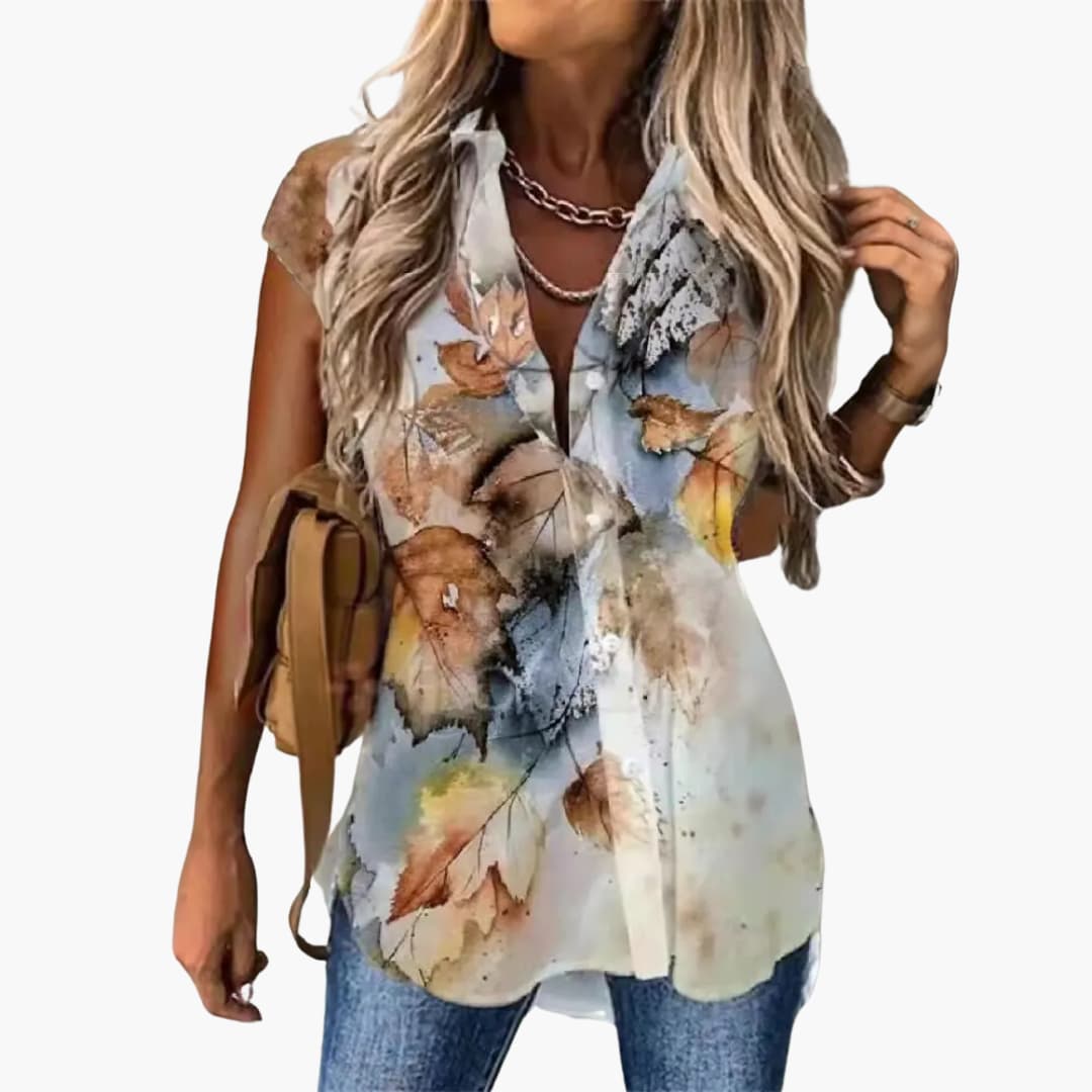 Summer Top for Women with - Butterfly Print Light
