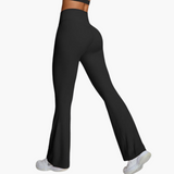 Black High-Waist Yoga Pants - Women's Comfort with Tummy Control