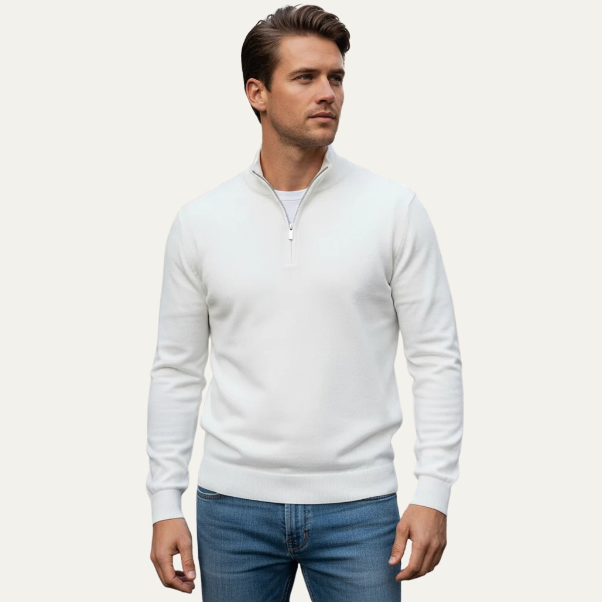 The Carver Men’sSoft Knit Casual Half Zip Cotton Sweater
