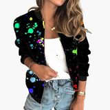 Bomber Jacket for Women - Lightweight & Stylish with Floral Pattern