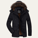The Olbia Men's Warm Hooded Fur Jacket with Multti Pockets
