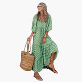 Boho Maxi Dress for Women - Floral Pattern & Loose Fit