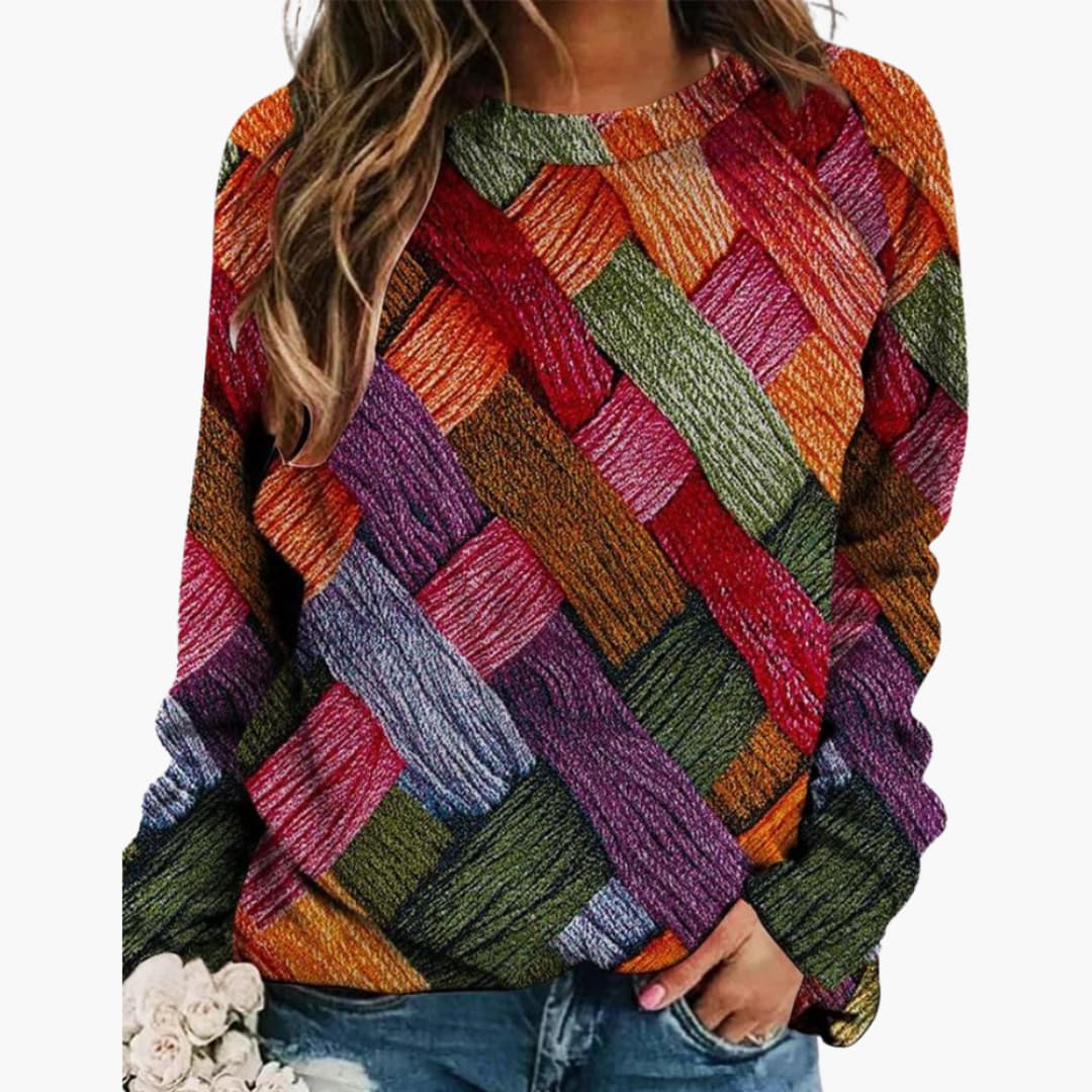 Patterned Knit Sweater for Women