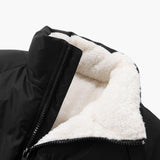 Warm Women's Puffer Jacket with Fleece Lining and Hood