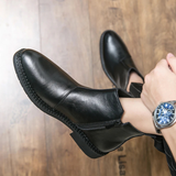 The Etna Rosso Men’s Classic Genuine Leather Ankle Shoes