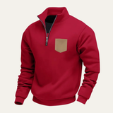 The Pompeii Men’s Casual Half Zip Neck Sweater with Pocket