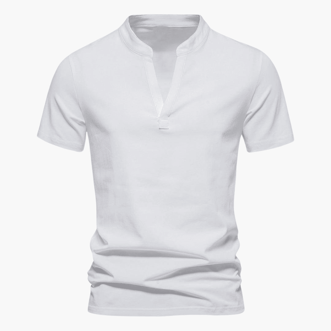 Men's T-Shirt with V-Neck Made of Breathable Cotton