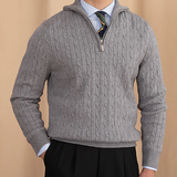 The Santorini Men's Half Zip Cable Knit Sweater