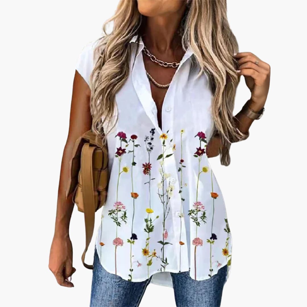 Summer Top for Women with - Butterfly Print Light
