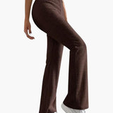 Wide High Waist Knit Pants for Women – Comfortable Lounge Fit