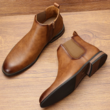 The Agrigento Men’s Chelsea Leather Ankle Boots with Elastic Side Panels