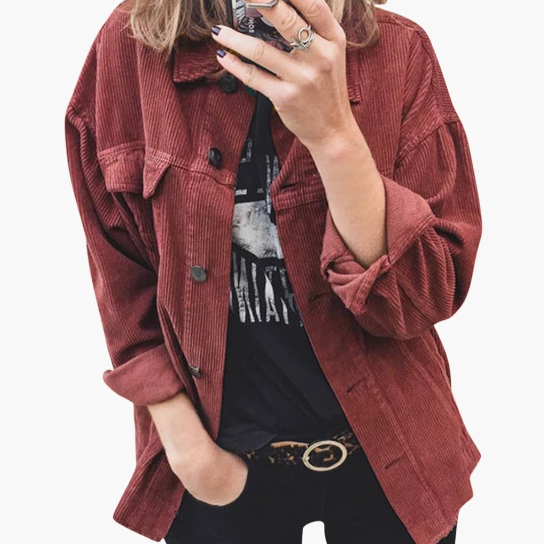 Women's Cord Jacket with Patch Pockets