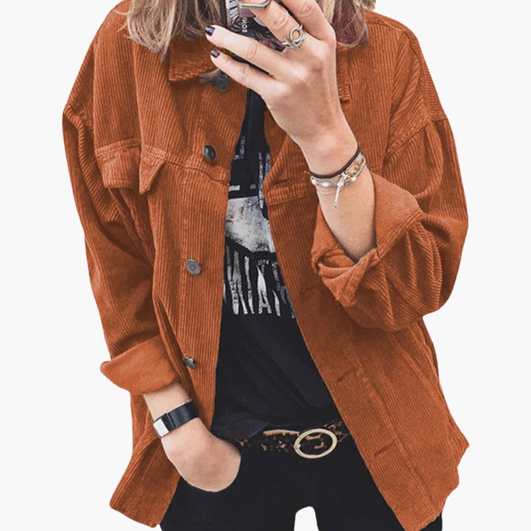 Women's Cord Jacket with Patch Pockets