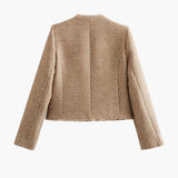 Women's Tweed Style Jacket with Pockets