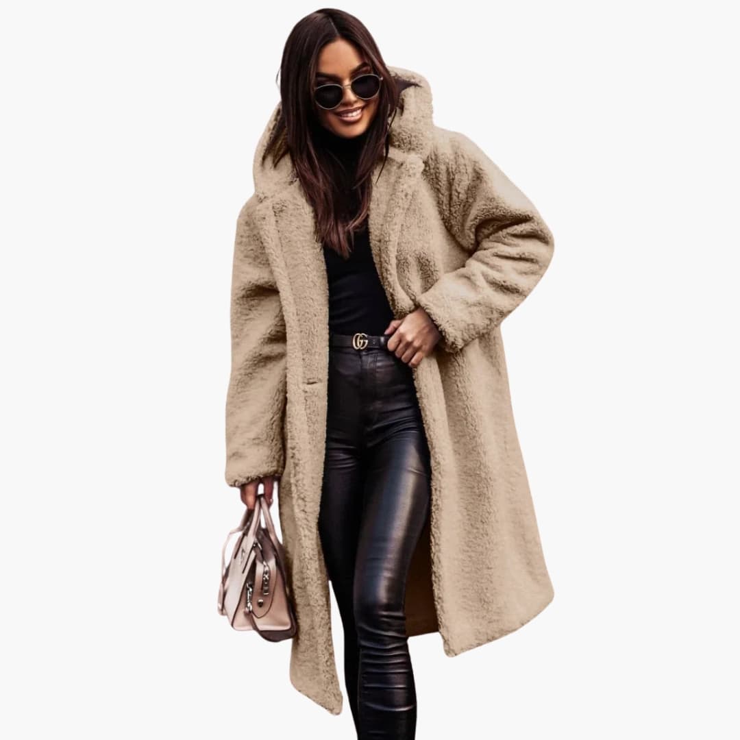 Women’s Hooded Coat with Button Closure