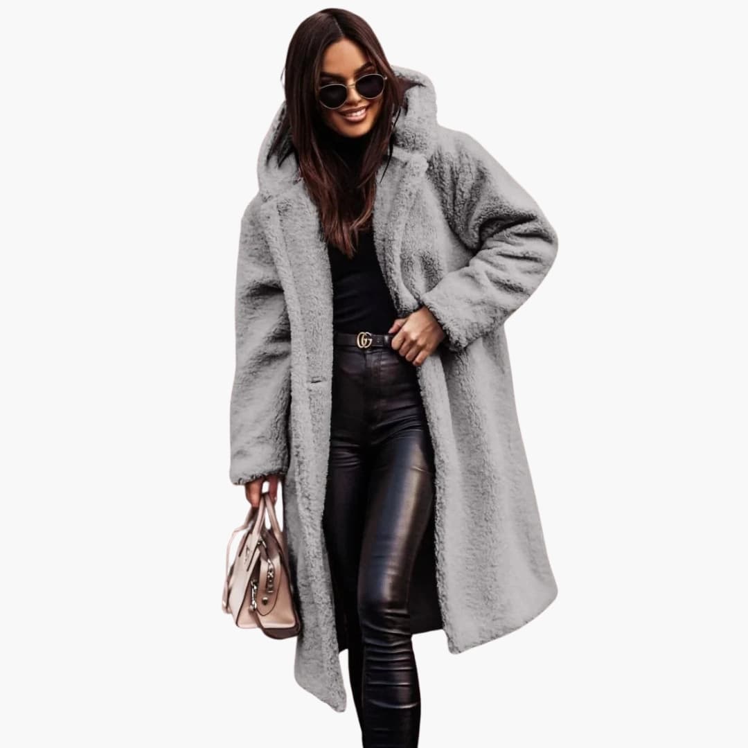 Women’s Hooded Coat with Button Closure