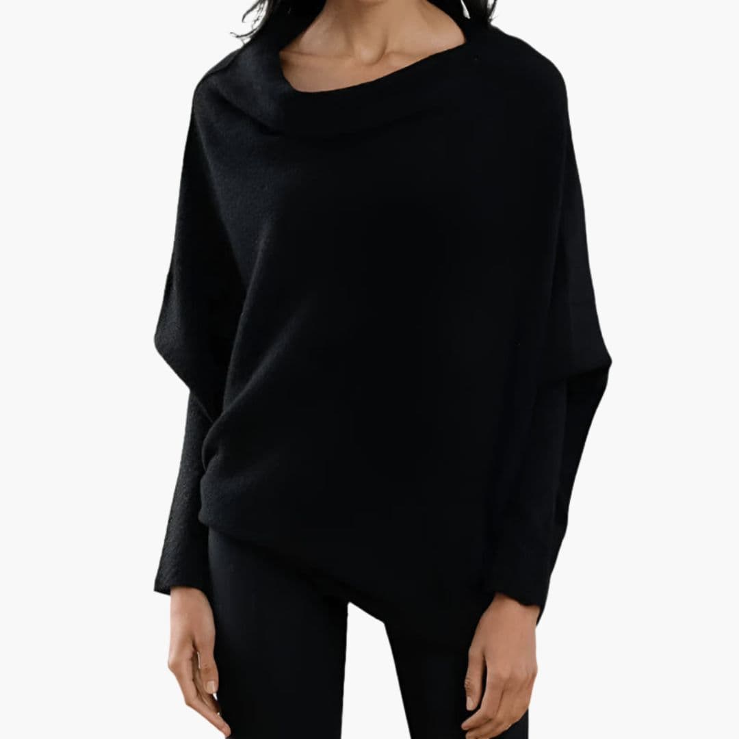 Women's Oversized Sweater with Wide Neckline